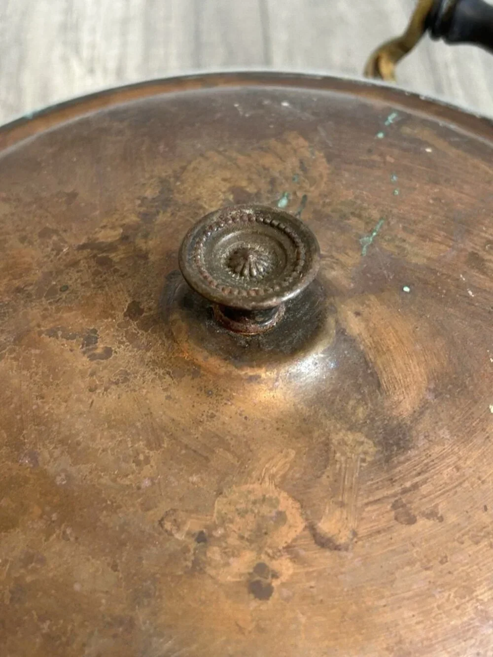 Vintage Manning Bowman Copper Pan Lid Handles Rustic Patina AS IS Cottagecore - Picture 16 of 16